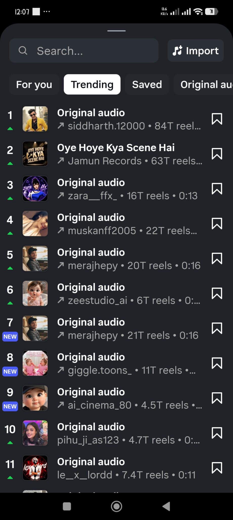 trending instagram reels songs 1